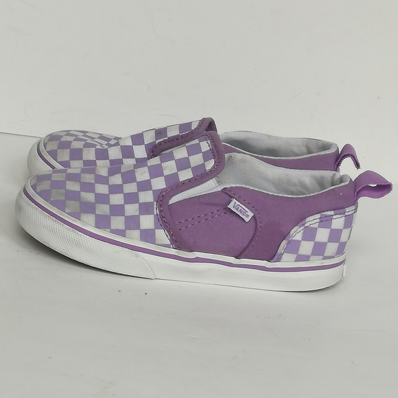 girls purple checkered vans